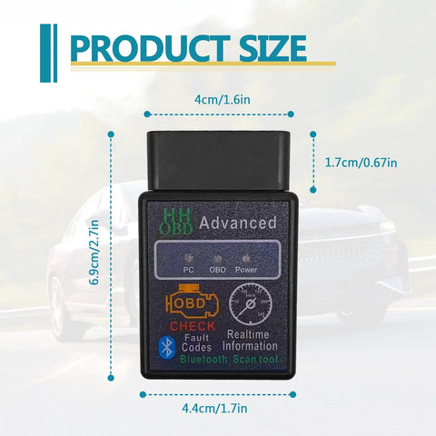 Compact Bluetooth OBD2 Scanner Diagnostic Tool For Your Ride Nail Down Engine Trouble Fast dimensions 6.9x4x1.7cm