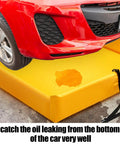 Car parked on Portable Folding Duck Pond 4x4 With Spill Containment Berm Wall, Heavy Duty PVC Coated Polyester, collecting spill