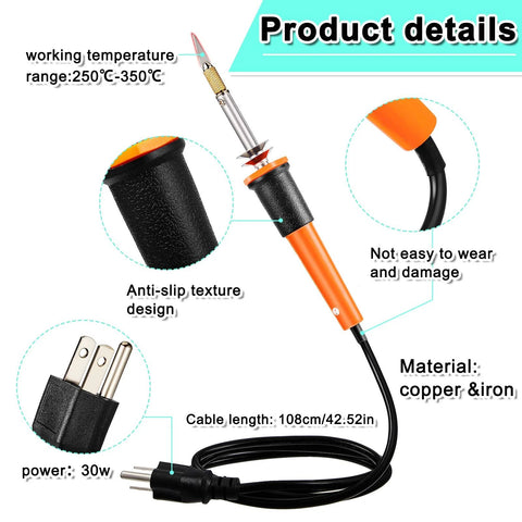 Honoson orange electric hot knife cutter with blade set, 30W, corded, anti-slip grip
