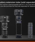 Pocket Size EDC Flashlight With 2000 Lumens, 616 Meter Beam Distance, Rechargeable With Anduril 2.0 UI and extension tube
