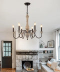 French Country Farmhouse Chandelier Pendant Light Fixture For Kitchen Island Dining Room Living Room Foyer Entryway UL Listed
