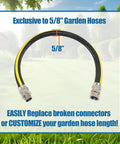 Solid Brass Five Eighths Inch Garden Hose Repair Kit With Heavy Duty Male And Female Ends Leak Proof Hose Mender visible