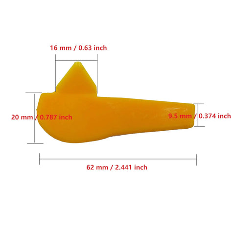 Tire Changer Insert Kit For Mounting And Demounting, Pro Grade Plastic Duck Head Guard dimensions labeled, yellow nylon material.