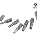 No Gimmicks Torx Plus Five Point Security Bit Set including seven piece assortment featuring TS10 to TS40 sizes.