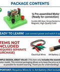 DC Electrical Motor Assembly Kit for STEM Learning Hands On Kids Lab Toy Green ABS base and magnets, wires not included