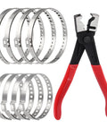 Pro Grade Hose Clamp Pliers Set With CV Boot Clamp Kit 9 Pcs Clic And Clic R Type Collar Pliers and large stainless clamps