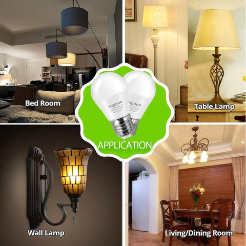 LED bulbs application in bedroom, table lamp, wall lamp, and living room; 25W Equivalent LED Bulbs Soft White 2700K A15 Base E26