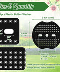200 Pcs Landscape Staple Gasket Washers For Weed Barrier Fabric Lawn And Garden Yard Tents Black Sized At About Two Point Seven Six By Two Point Five Six Inches With Center Hole For Universal Fit Weatherproof Outdoor Use.