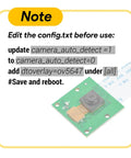 5MP Raspberry Pi Camera Module With 1080P HD OV5647 Sensor for Pi 5 4 3 B Plus A Series, fixed focus, config.txt instructions shown