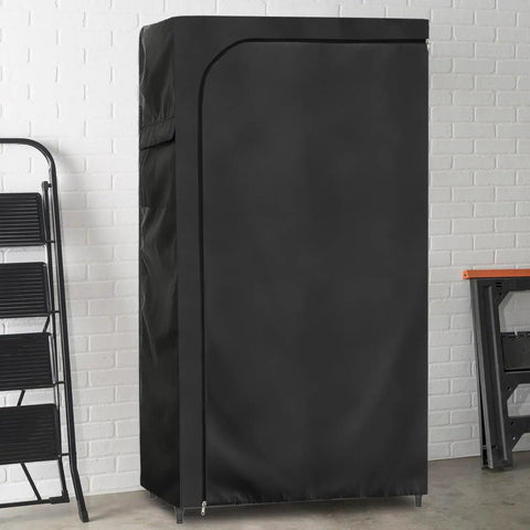 Hella Tough Heavy Duty 600D Oxford Waterproof Rack Cover For Wire Shelving Frames With Secure Zipper Closure Dustproof Armor For Garage Rig And Outdoor Gear Stash Black 36X18X72