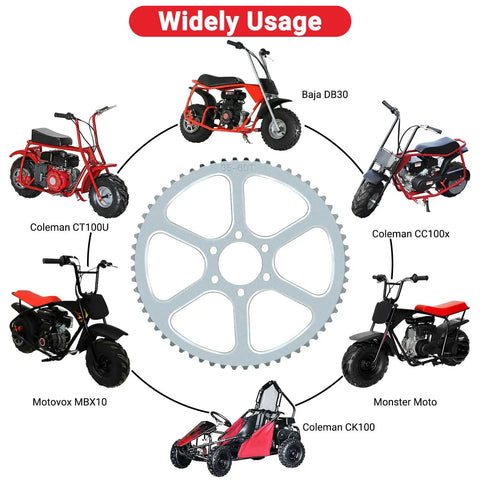 60 Tooth Rear Drive Sprocket For 35 Chain Fits Coleman CT100U CC100X Baja Doodle Bug Motovox MBX10 with bikes illustration