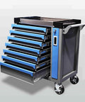 7 Drawer Rolling Tool Cart With Wheels Mobile Tool Chest And Cabinet Self Locking Anti Tip Toolbox Organizer For Warehouse And Workshop Use Heavy Duty Tool Storage For Tools And Equipment In Busy Shops, 7-drawer steel cart on wheels