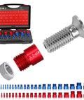 48-piece bolt and nut thread gauge set in a carrying case for imperial and metric sizes.