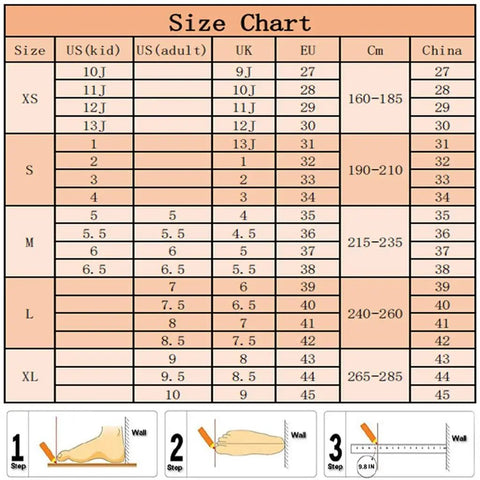 Size chart for Kids Inline Skates For Beginners, including Youth Size US 6, with foot measuring instructions.