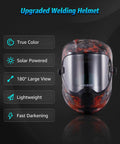 Front view of Solar Powered Auto Darkening Welding Helmet With Wide Shade 9 13 For TIG MIG ARC Welding Hood Adjustable
