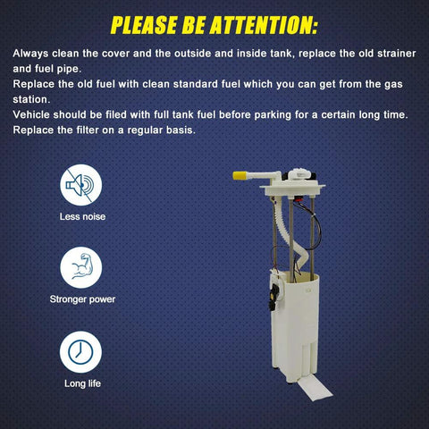 Fuel Pump Module Assembly For GM Astro And Safari Vans 2000 2005 Direct OE Replacement In Tank Fuel Pump with installation instructions.
