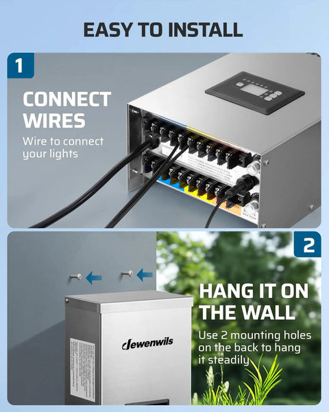 600W Low Voltage Landscape Transformer With Six Independent Outputs, Photocell Sensor, No Fuss Setup instructions included