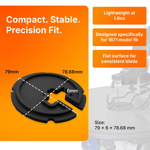 Pro Grade Zero Clearance Table Insert For Dremel 1671 Scroll Saw With specifications and black design
