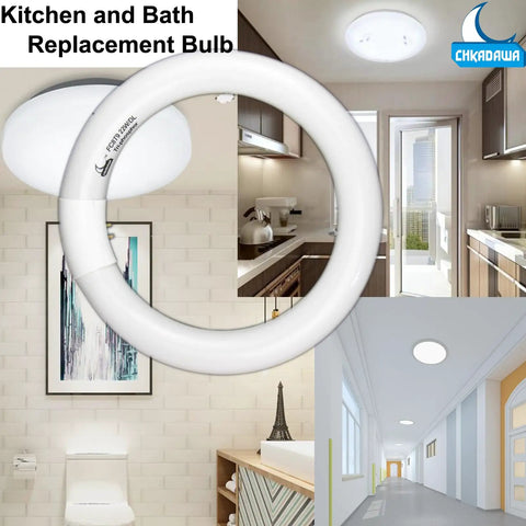 Get Your Space Lit With 8 Inch Circular Fluorescent Bulbs 22W T9 Circline 1250 Lumen Daylight 6400K G10q 4 Pin Base displayed in kitchen and bath
