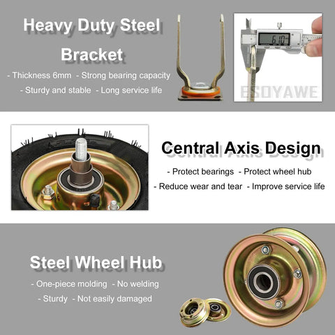 Heavy Duty Pneumatic Rubber Casters With Secure Locking Brakes Roll Like Butter Air Filled Swivel Wheels For Industrial Carts Workbenches Silent Shock Resistant Pack Of Four