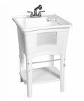 All In One Freestanding Utility Sink With Pull Out Faucet For Laundry Room Basement Garage And Outdoor Kitchen Built Tough Heavy Duty Laundry Tub With Scrub Board Removable Shelf Towel Bar And Utility Hooks