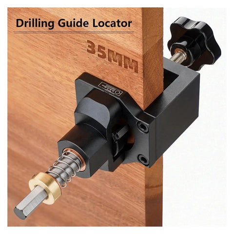 Aluminum Alloy 35mm Milling Cutter Kit For Hinge Fixtures With Clip Drill Bit Drilling Guide Hole Locator For Woodworking Cabinets And Furniture Installations Side And End Milling DIY Friendly And Easy To Use Precise Hole Alignment on cabinet door