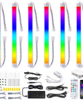 Six Pack RGB Under Cabinet Lights With Remote And App Control Dope Lighting For Kitchen And Closet Plug In Or Hardwired 24V 18W set
