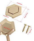 Two Pack Zinc Alloy Flush Mount Cabinet Pull Handles Gold Finish Flat Ring Style With 40mm Hole Distance And Screws Included