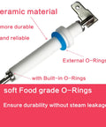 Premium Ceramic Steam Probe Set With O Rings For Breville Sage Dual Boiler Oracle And Oracle Touch Espresso Machines showing ceramic steam needle and O-Rings.