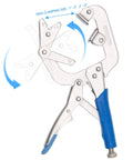 Heavy-duty locking welding pipe pliers with adjustable V-jaws and ergonomic grip for secure clamping of 1 to 3 inch tubes