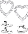 Top Shelf G23 Titanium Dermal Piercing Kit Solid 14 Gauge Surface Implant Anchor with Heart CZ Top and Base.