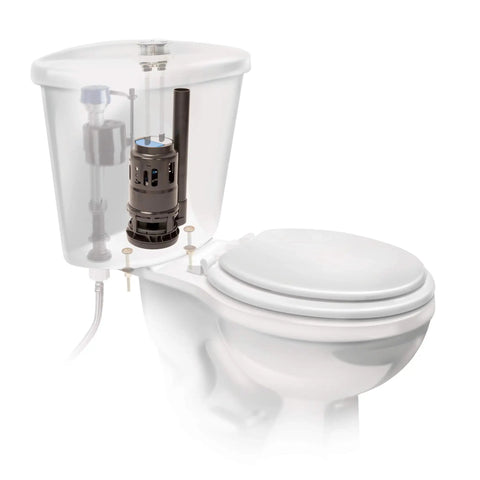 Toilet with Genuine Dual Flush Valve Replacement Button For 3 Inch Toilets, Tank Lid Mount, Chrome Finish, Easy Install