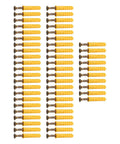 50 Piece Stainless Steel Wall Anchors And Screws Kit For Drywall Mounting, Beefy Hold For Home Improvement, Reliable Anchors And M6x30 Screws For Cabinets, Shelves, Decor, And More, Includes Multiple Sizes, yellow drywall anchors with screws arranged on white background