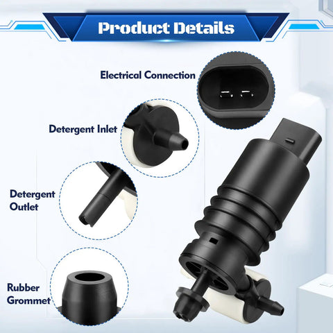 Windshield Washer Pump With Grommet Replacement For Jeep Wrangler Cherokee Grand Cherokee Compass Liberty Patriot and more details.