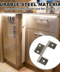 Triple Leaf Surface Mount Cabinet Hinges, Satin Nickel Finish With Quick Install Hardware Kit, Heavy Duty Non Mortised Bifold Door Hinges For RV And Mobile Homes, Smooth As Butter 360 Turn displayed on a cabinet.
