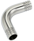Lophtnix stainless steel 304 sanitary hose barb elbow, 2-inch barbs, 90-degree, includes 2 hose clamps