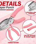 Star And Heart Hole Punch Set 1/4 Inch Handheld Paper Punch With Soft Grip Pink Handles Two Pack For Tags Clothing Tickets