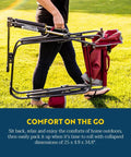 Person carrying a folded Freestyle Rocker Outdoor Rocking Chair With Beverage Holder Portable Camp And Patio Rocker For Lawn
