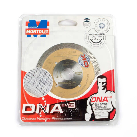 Gold Line DNA CGX Freccia Oro Porcelain Tile Blade for Dry Cutting in packaging, 4.5 inch size, round design visible