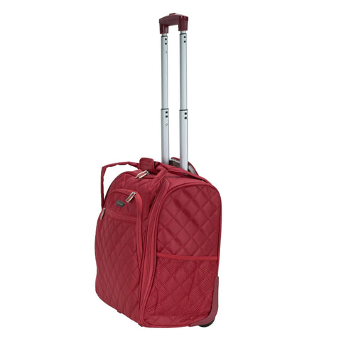 Underseat Carry On Luggage With Wheels Red Travel Friendly And Flight Ready With Large Main Compartment Fits Under Airplane Seats