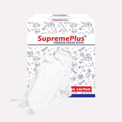 White Cotton Cleaning Rags 25 Lb Box For Cleaning Staining Painting Oil And Grease Removal Multipurpose Shop Rags Front View