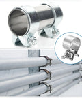 2 Pack 410 Stainless Steel Exhaust Clamp Set Adjustable From 1.69 Inch To 1.97 Inch Narrow Band Butt Joint 29mm Wide