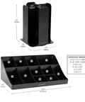 Cup Carousel And Condiment Organizer Set For Countertop Coffee Bar, Space Saving two-tier organizer with cup holder black.