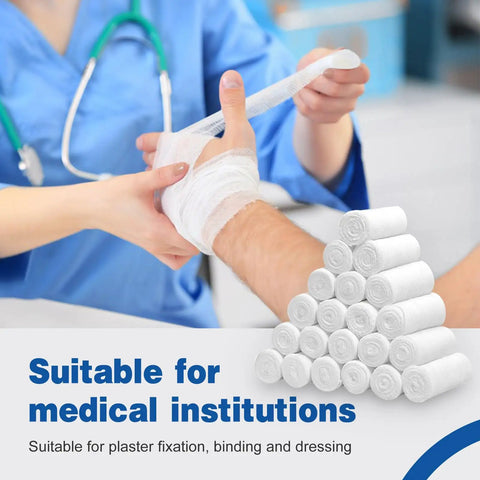Gauze Roll Bandage Pack 3 Inch By 4.1 Yards Soft Nonstick Breathable Wound Wrap For First Aid And Medical Use shown in dressing application.