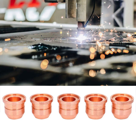 5Pcs Copper Plasma Cutter Nozzle, Electrode Tip, Spray Head Pro Grade Accessories Kit For 125A Cut Machines in action