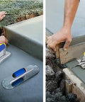 Using stainless steel pool trowel and margin trowel plus concrete edger and groover kit for masonry and stucco on fresh concrete