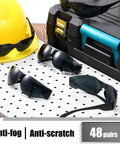 48 Pairs Safety Glasses Protective Eyewear Goggles For Men Women Work 4 Boxes Of 12 Scratch Resistant And Impact Proof Eye Protection