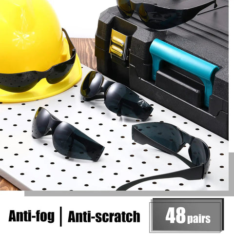 48 Pairs Safety Glasses Protective Eyewear Goggles For Men Women Work 4 Boxes Of 12 Scratch Resistant And Impact Proof Eye Protection