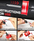 Instructions for 4 Piece Impact Hole Saw Set For Thin Metal Wood PVC And Drywall Includes 7/8 1-1/8 And 1-3/8 Inch M42 Cobalt Bit.