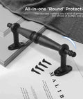 9 Inch Barn Door Pull Handle Set In Rustic Black Aluminum displayed with screws and textile, ergonomic chamfered edges visible